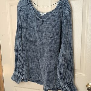 NWT Terra & Sky Women's Blue Long Sleeve Top